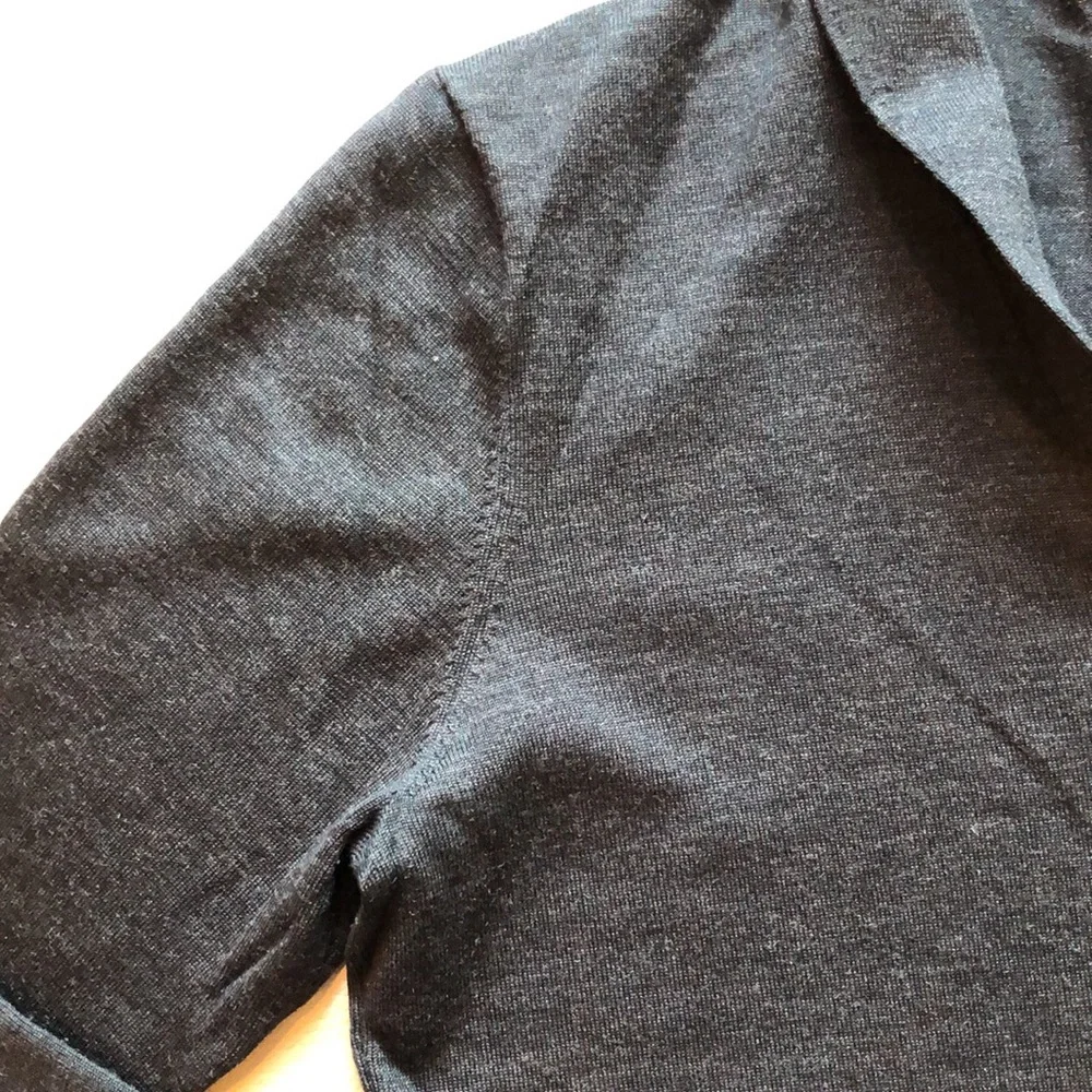 Liz Claiborne gray silk shawl collar sweater